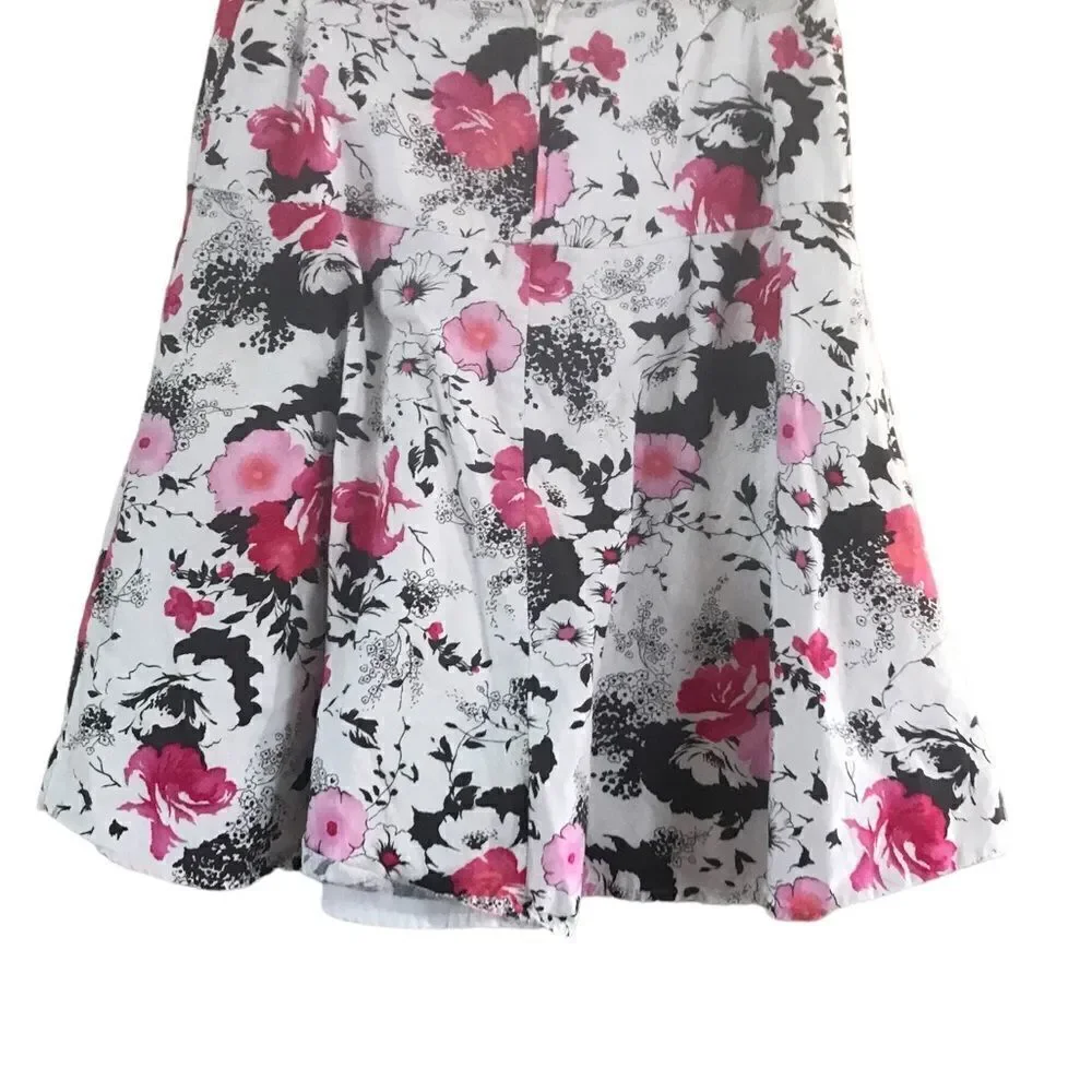 Amy Byer Size 16 Floral Skirt Pink White Brown